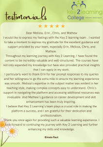 Testimonial from Bimala Raut - click to read