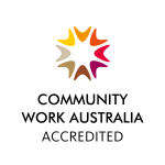 Community Work Australia Accredited badge - white background
